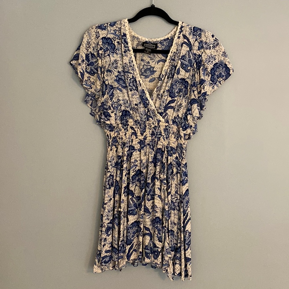 Angie blue and cream mini dress size S